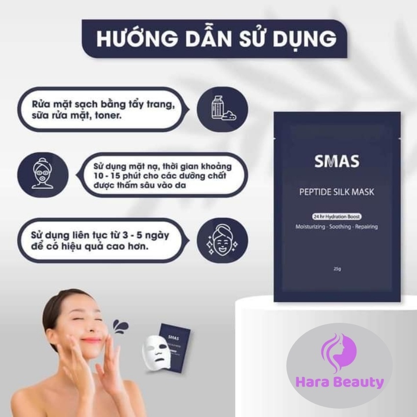 Mặt nạ SMAS Nhật Bản, mặt nạ dưỡng da Peptide Silk Mask giúp phục hồi trắng da HARA BEAUTY