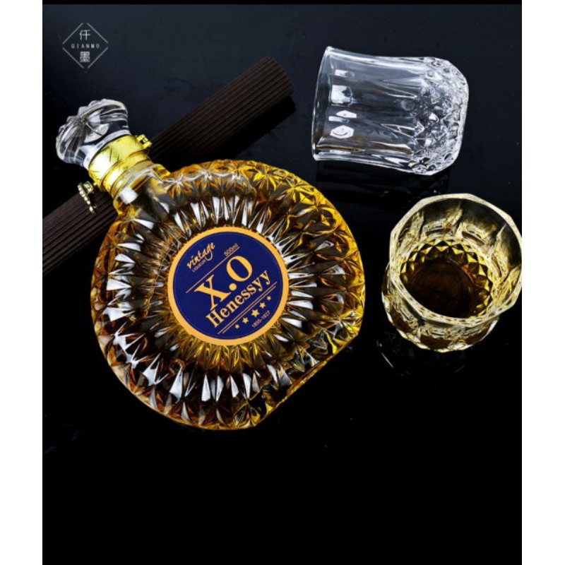 [ HÀNG CAO CẤP ] Bình Đựng Rượu Thủy Tinh Cao Cấp 500ml. Mẫu Tròn XO, Chai đựng rượu