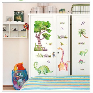 Decal dán tường bức tranh khủng long cho bé