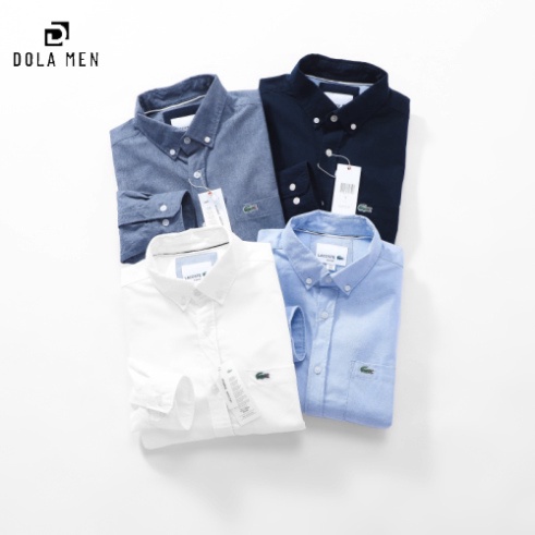 Áo sơmi LACOSTE TÚI Form SlimFit Nam dài tay - OXFORD - 4 màu - Full Tem Tag Code