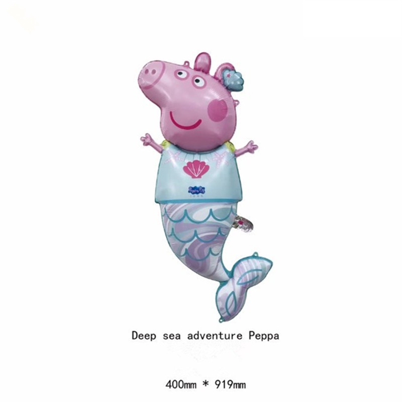 HOT Bong Bóng Trang Trí Tiệc Hình Heo Peppa / Nàng Tiên Cá / Tàu Không Gian / Heo Peppa