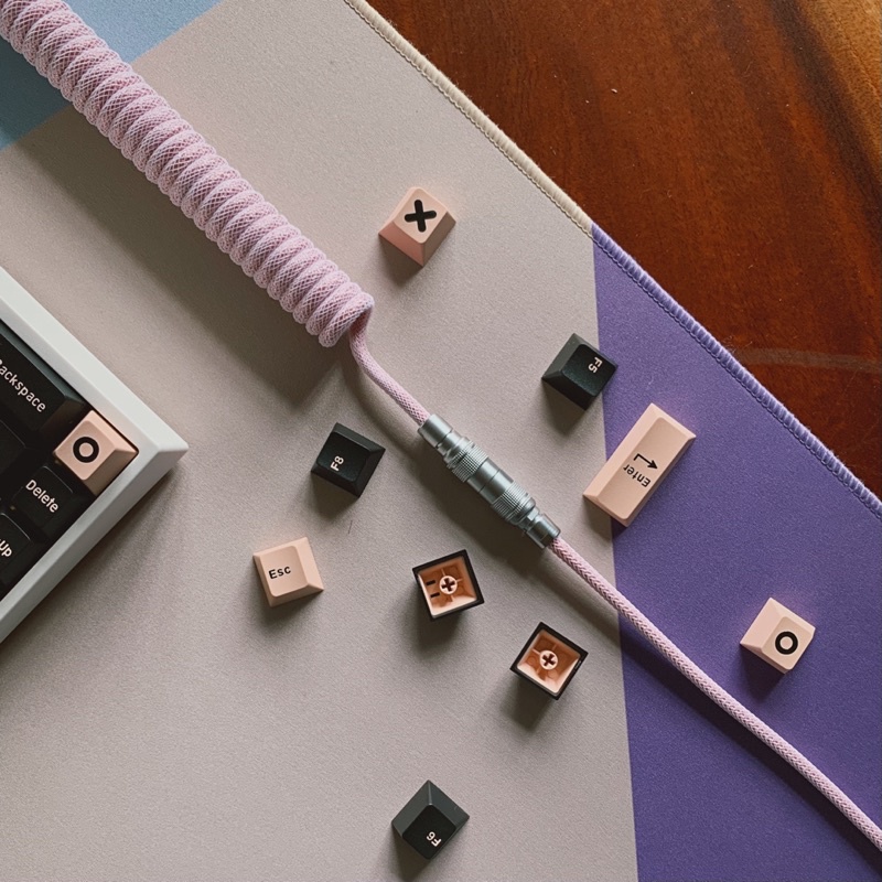 Dây cáp custom handmade Type-C cho bàn phím cơ / Coiled Custom cable type-C for mechanical keyboard