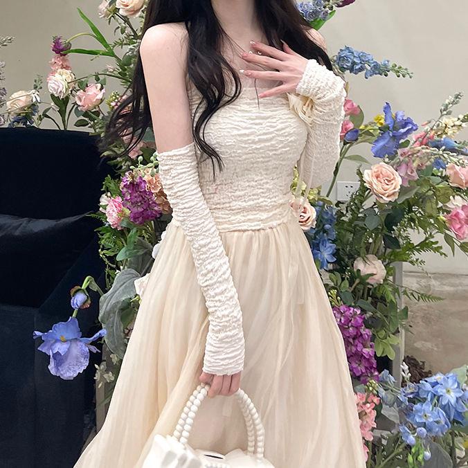 Đầm Dài Màu Trắng Trơn Phong Cách Mới Quyến Rũ Dễ Phối Đồ 2022