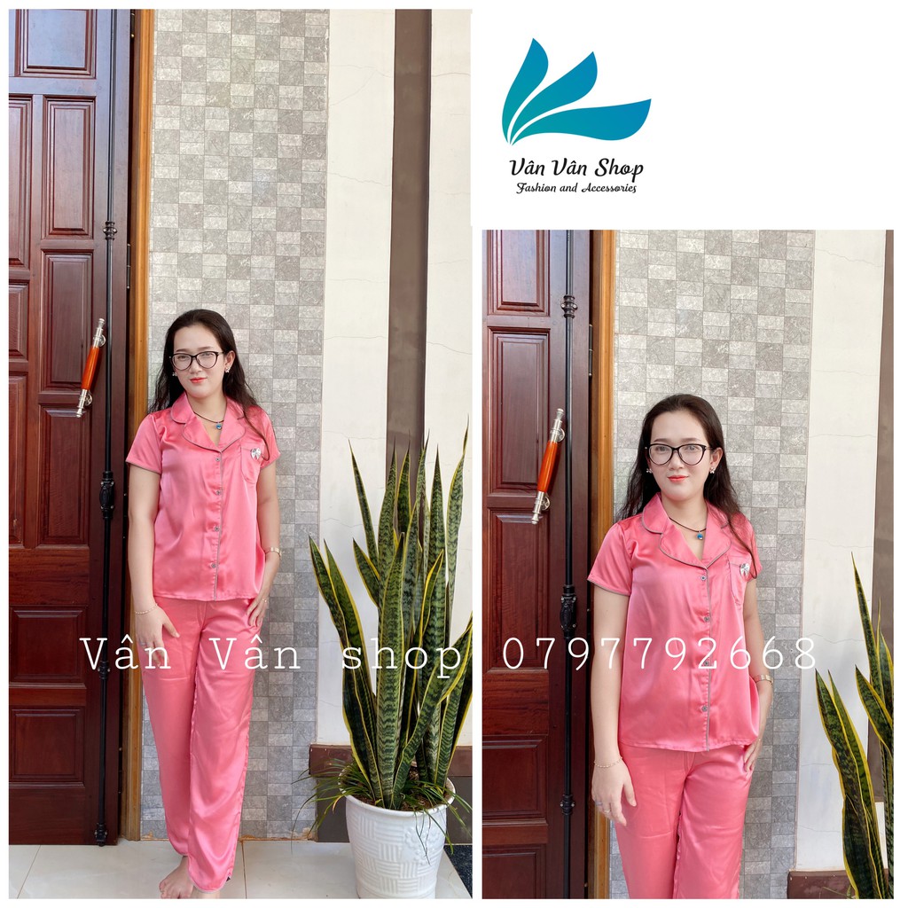 Bộ pijama lụa satin cao cấp- ẢNH CHỤP THẬT