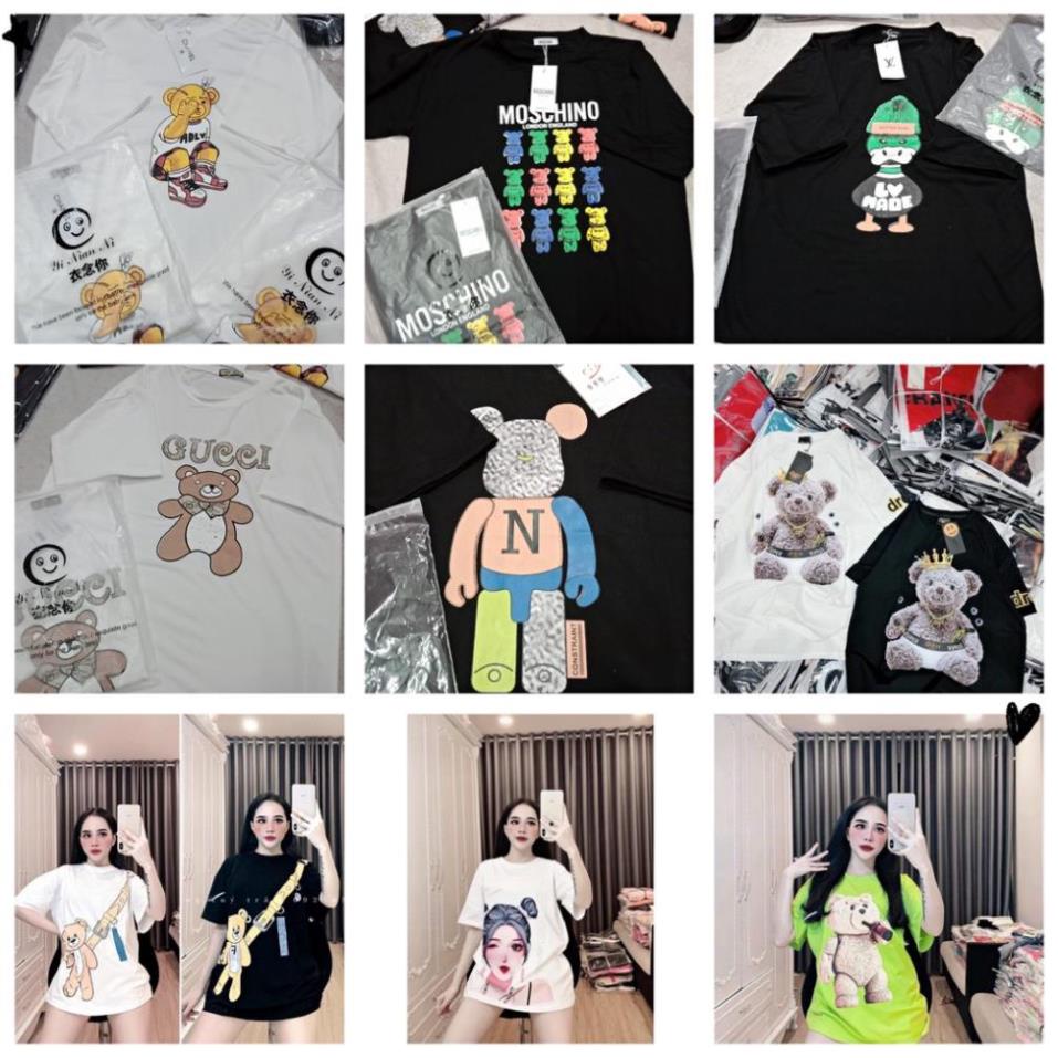 Áo phông phom rộng chuẩn các hàng hiệu LV, Chanel, Gucci, gấu Moschino ⚡ ⚡