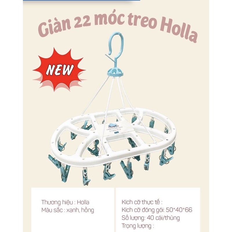 Giàn 22 móc treo quần áo phụ kiện nhỏ Holla