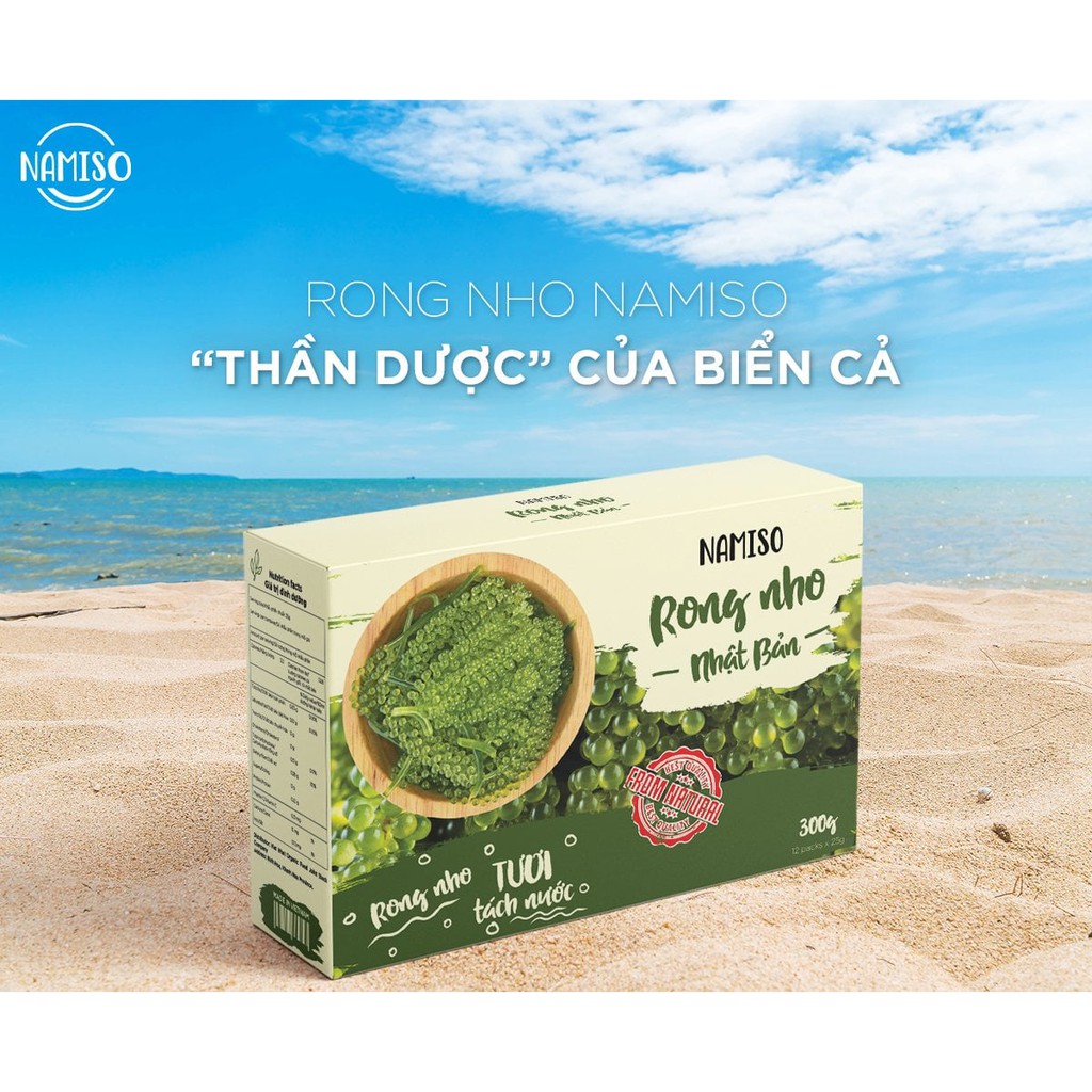 [CHÍNH HÃNG] Rong Nho Tách Nước Namiso, Hộp 12 gói 300g, Tiện Lợi, Dễ Dàng Sử Dụng, Giá Trị Dinh Dưỡng Cao | BigBuy360 - bigbuy360.vn
