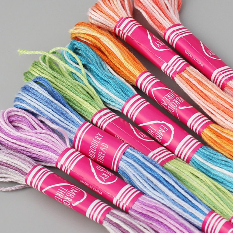 1 Cuộn Chỉ Thêu Màu Gradient Dùng Làm Đồ Thủ Công DIY