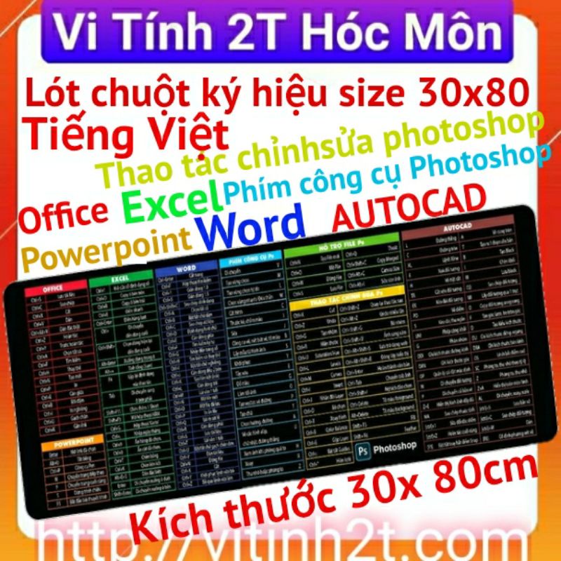 Bàn Di Chuột, Pad Chuột, Lót Chuột Phím Tắt Văn Phòng Cao Cấp