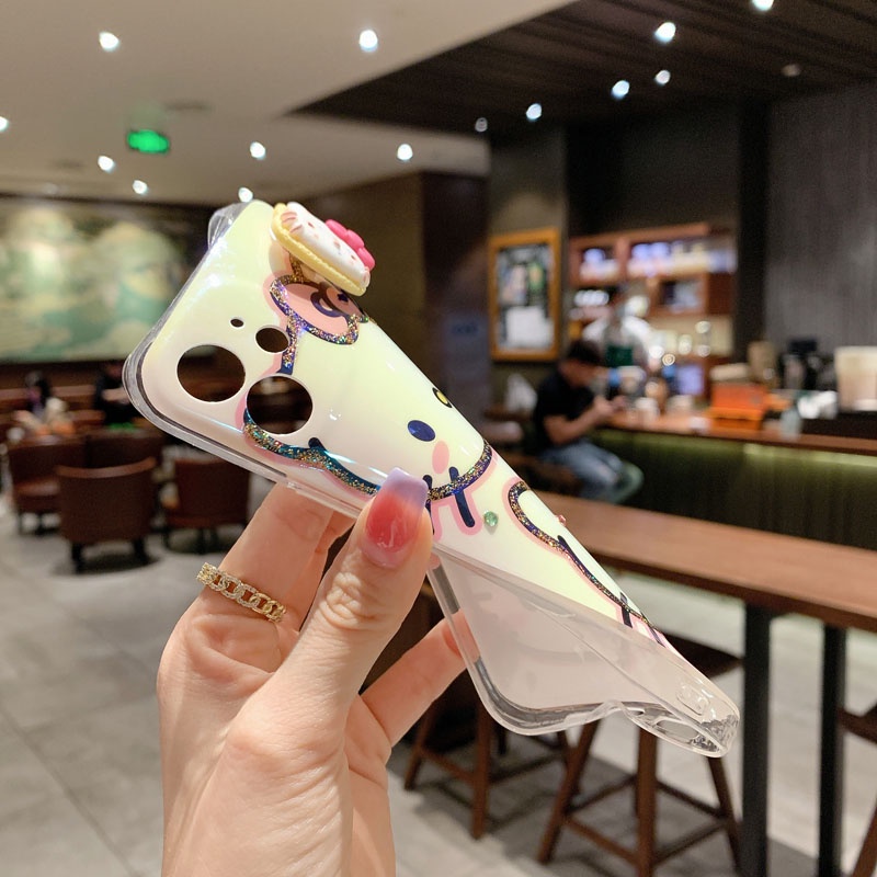 Ốp điện thoại mềm in hình Hello Kitty hoạt hình cho iPhone 13 12mini 11 Pro XS Max X XR 6 6S 7 8 Plus