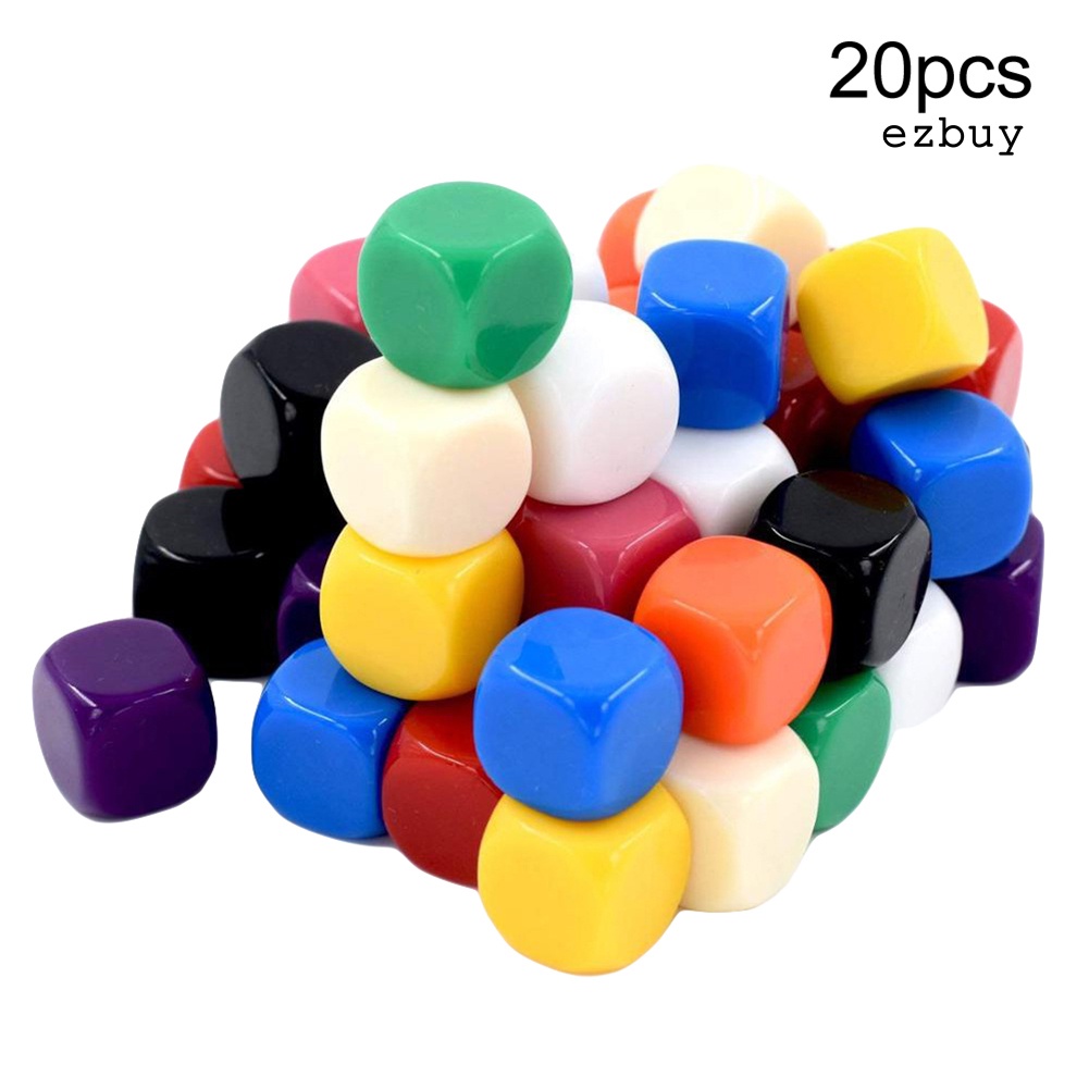 Set 20 Xúc Xắc Sáu Mặt 16mm D6 Dùng Dạy Học