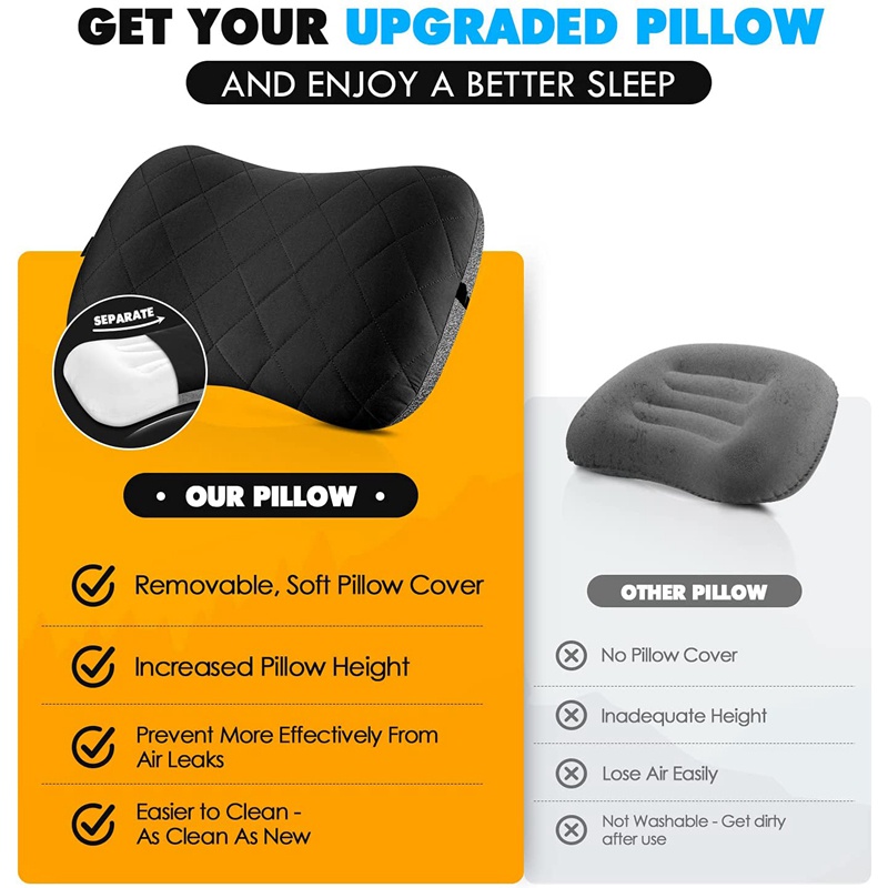 Gối Bơm Hơi Di Động Màu Xanh Dương Có Thể Tháo Rời Đa Ứng Dụng