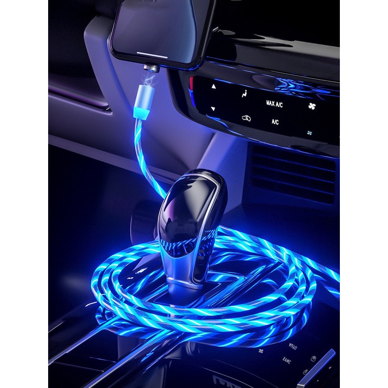 SAMSUNG Cáp Sạc Có Đèn LED Phát Sáng Đầu Micro USB Type C Cho Iphone