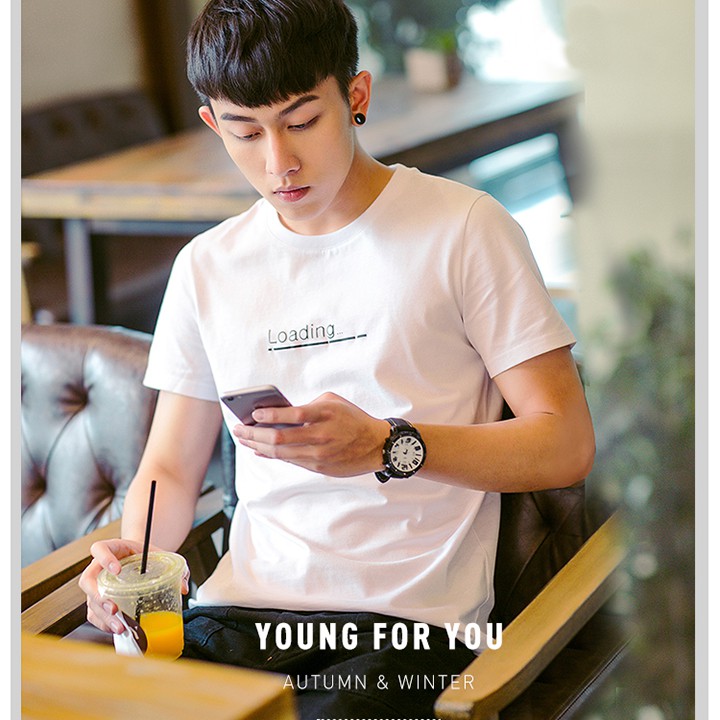 Áo Thun Nam Tay Ngắn In Chữ Loading Rẻ Bền Đẹp DLX