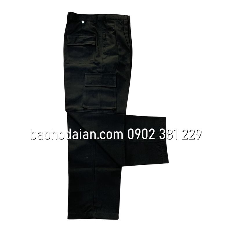 Quần bảo vệ túi hộp kaki thành công màu đen
