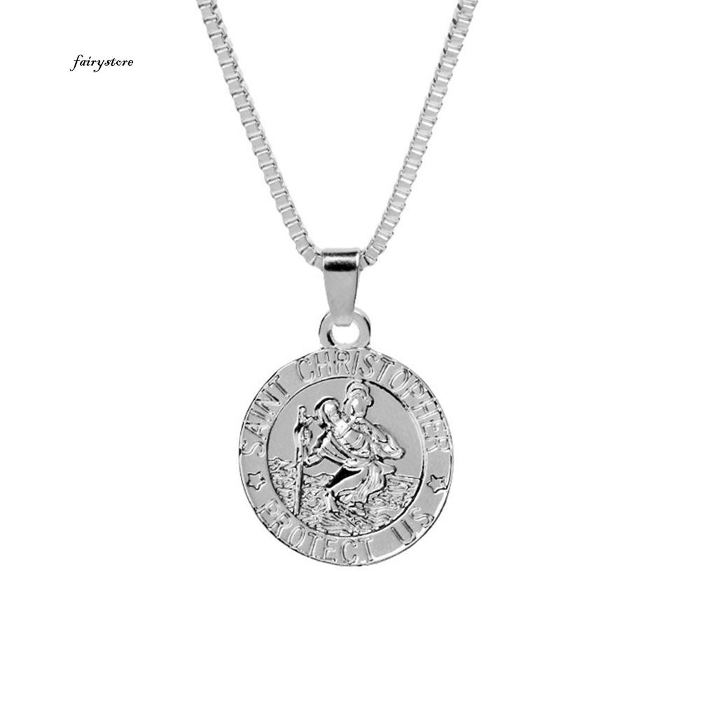 Vòng cổ MặT Chữ Saint Christopher Protect Us Cho Nam Và Nữ