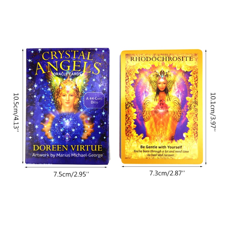 Bộ bài tarot 44 lá bằng pha lê in chữ tiếng anh