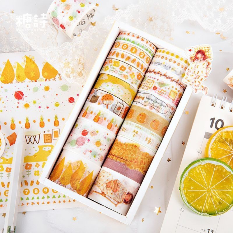 Set 20 cuộn băng dính washi tape trang trí