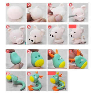 Đất sét Nhật (gói 12 màu) soft clay nguyên liệu slime