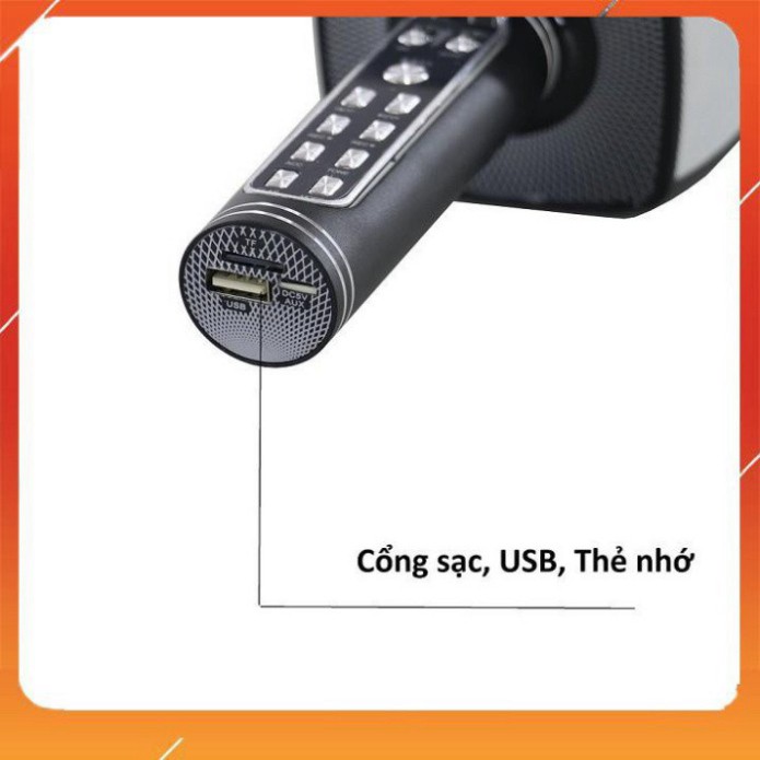 LỖ NẶNG Mic hát karaoke không dây YS 91, Micro karaoke Bluetooth, Có khe cắm thẻ nhớ, chỉnh giọng - Hỗ trợ ghi âm, BH 6 
