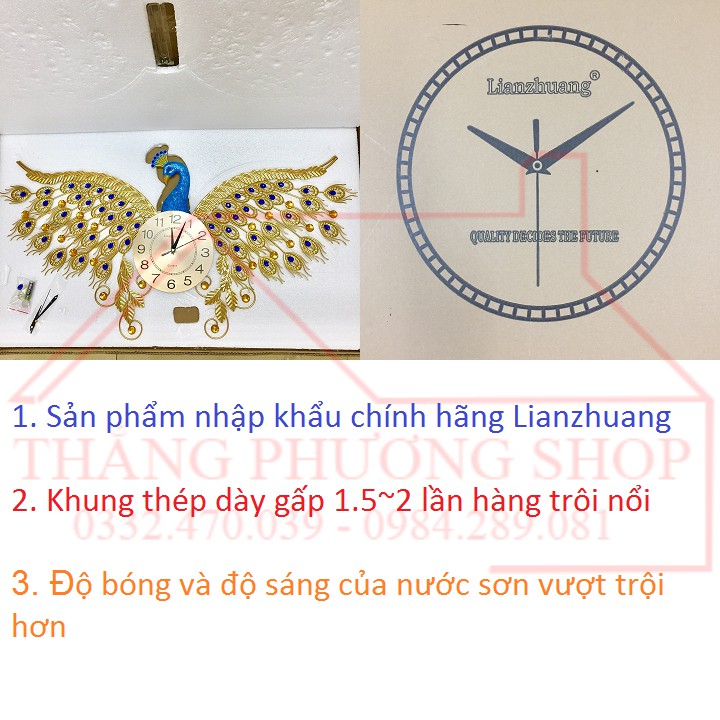 Đồng Hồ Treo Tường Phượng Hoàng Lửa TP-006 (Tặng Máy Đồng Hồ Thay Thế)