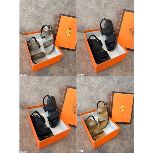 Dép Xăngdal Nam BBR Da In Cao Cấp - Dép Quai Ngang Nam BBR Cao Cấp