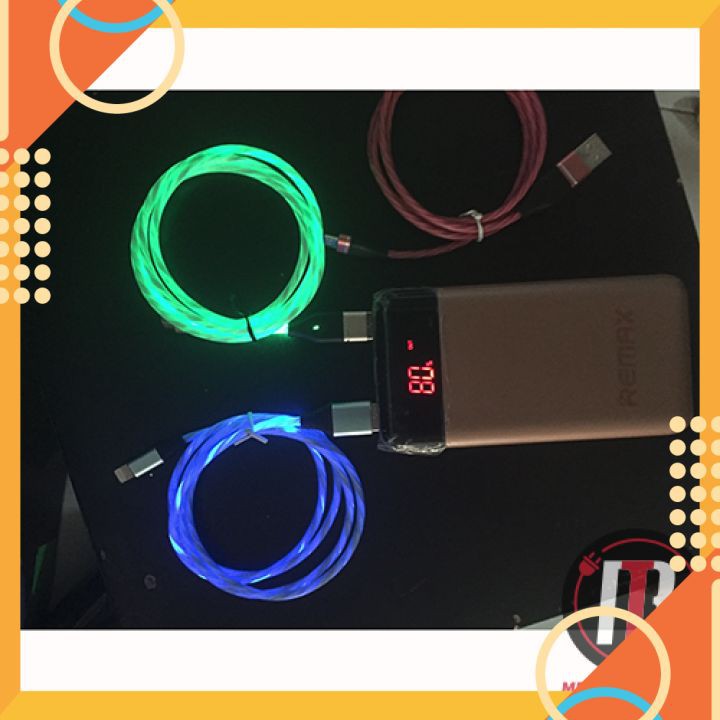 Cáp Sạc Led Phát Sáng Dọc Theo Dây IPHONE SAMSUNG TYPEC