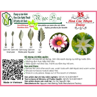 Dụng cụ làm thạch rau câu 3D Ngọc Huệ (bộ 5 kim số 35 - hoa cúc nhọn)