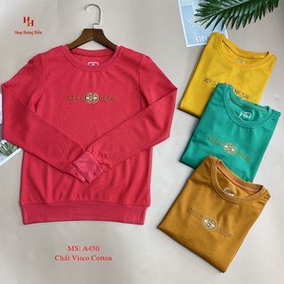 Áo thun dài tay nữ, Sweater chất nỉ cao cấp trơn basic Hifa Hoàng Hiền: A450