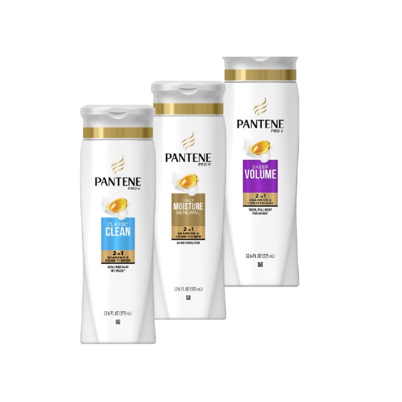 Dầu Gội &amp; Xả 2in1 Pantene Mỹ nhiều mùi hương 375ml