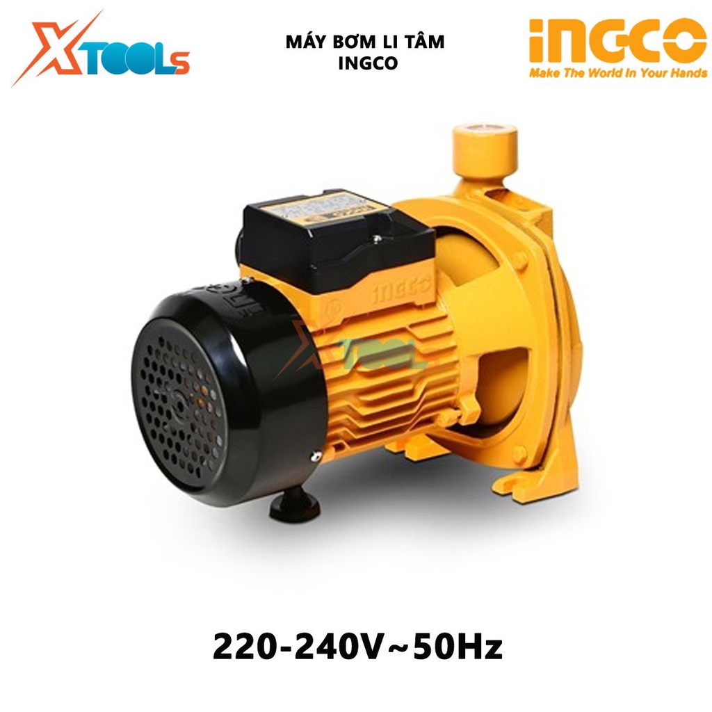 Máy bơm ly tâm INGCO CPM7508 Máy bơm nước Điện thế 220-240V~50Hz Công suất 750W(1HP) Chiều cao bơm tối đa 30 m bơm nước