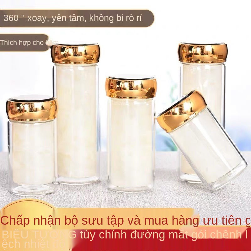 Nước yến khuyến mại đóng chai gia dụng kín không chì thủy tinh chịu nhiệt cao chì, lọ mật ong kín, nhỏ hầm tươi