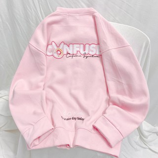 Áo Khoác Cardigan YAYSHOP chất nỉ mềm mịn in Confused dễ thương form unisex( kèm ảnh thật)