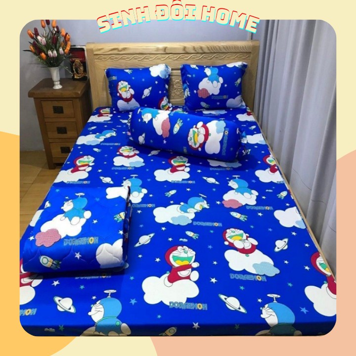 Bộ ga gối thun doremon - BO GA GOI THUN DOREMON