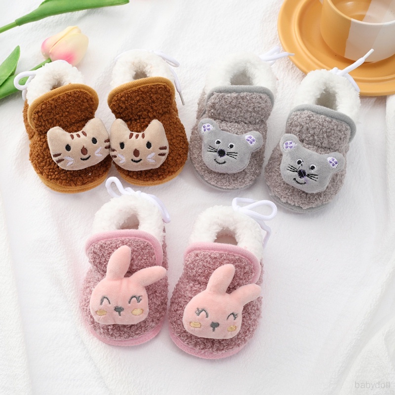 Dép Bông Đi Trong Nhà Mềm Mại Chống Trượt Họa Tiết Hoạt Hình Cho Bé