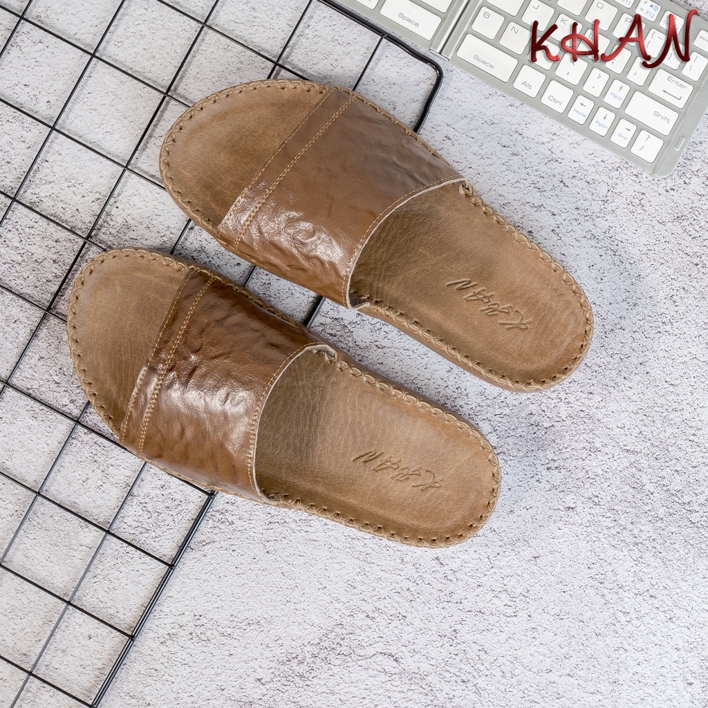 Dép Nam quai ngang , quai ngang da bò cao cấp mã A02