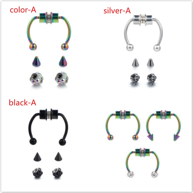 Set khuyên mũi nam châm có thể tái sử dụng