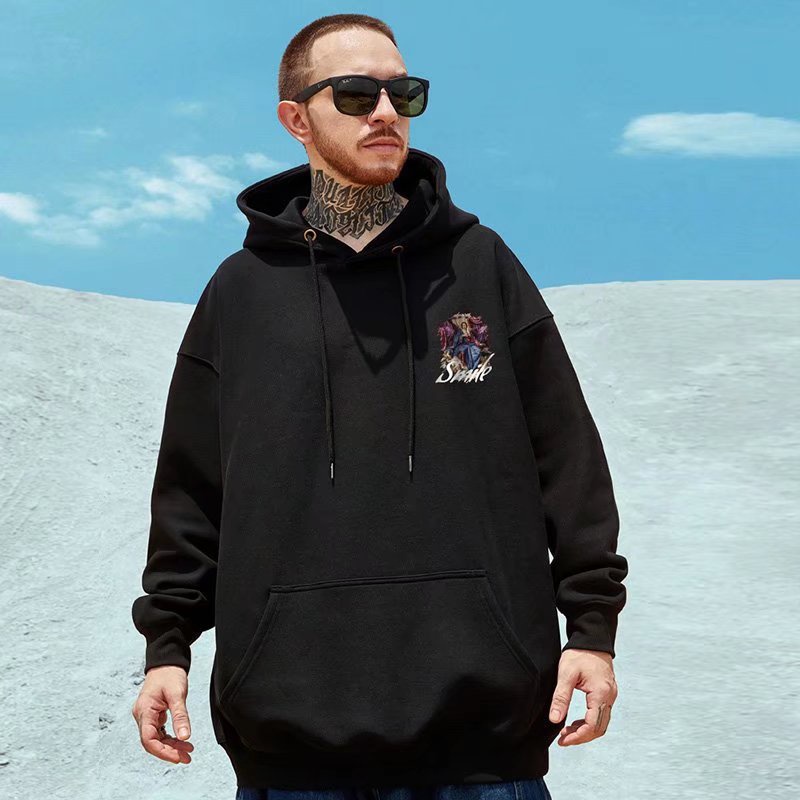 Áo hoodie dáng rộng phong cách hip hop thời trang mùa thu cho nam size M-8XL