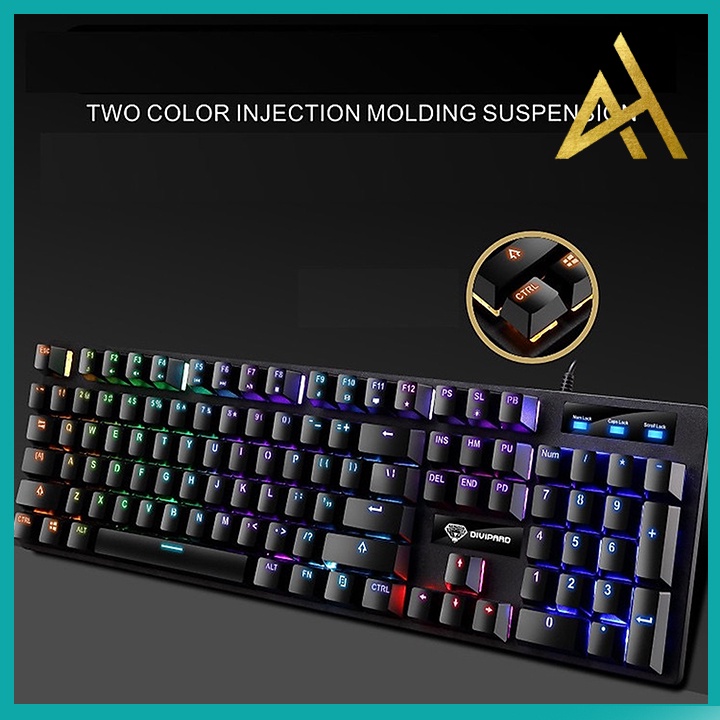 Bàn Phím Cơ Gaming Đèn LED 7 Màu DIVIPARD AK-911 Chuyên Game Bàn phím Máy Tính PC Laptop Keyboard Có Dây