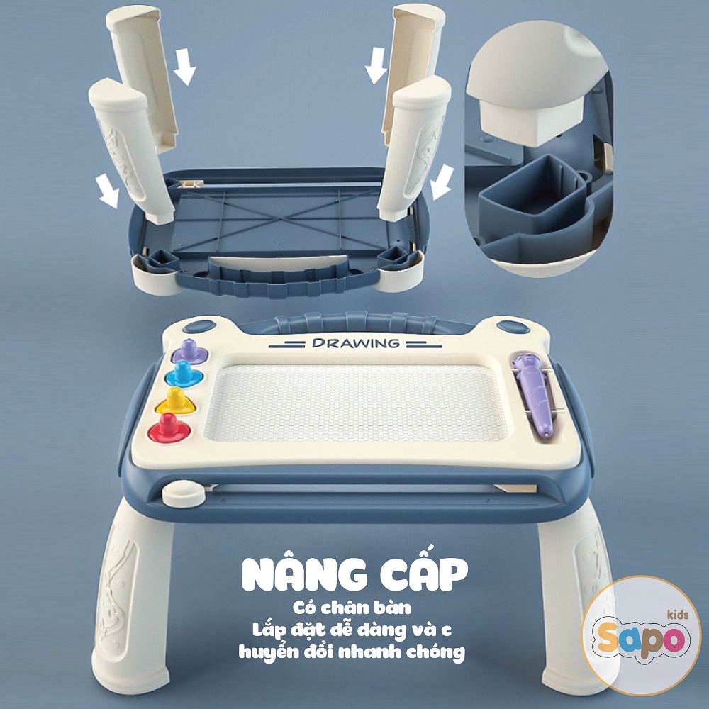 Bảng vẽ từ tính cho bé có con dấu và bút tập vẽ loại chân to đẹp SAPO KIDS