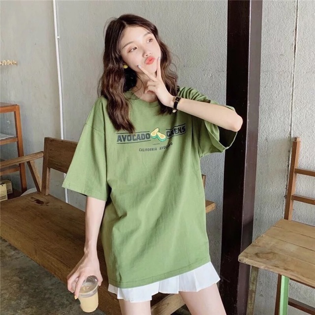 Áo thun bơ màu xanh bơ - Áo thun chuẩn form rộng Hàn Quốc