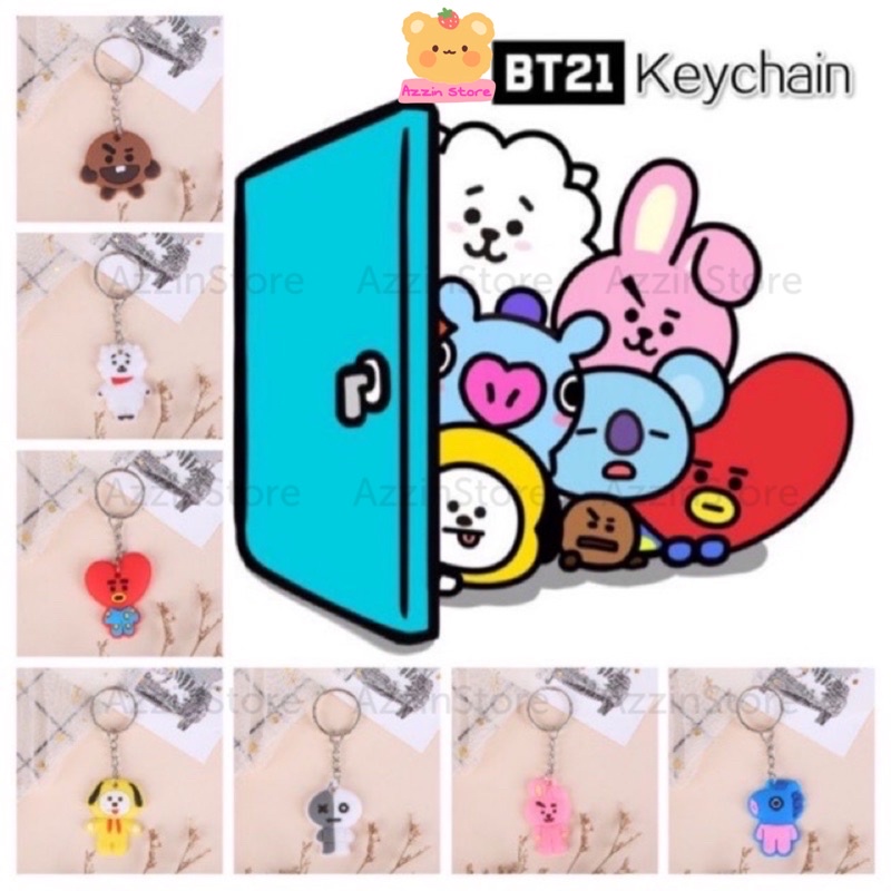 Móc Khoá Nhân Vật BT21 - BTS CHIMMY TATA SHOOKY COOKY RJ KOYA MANG VAN ❤️ Azzin Store