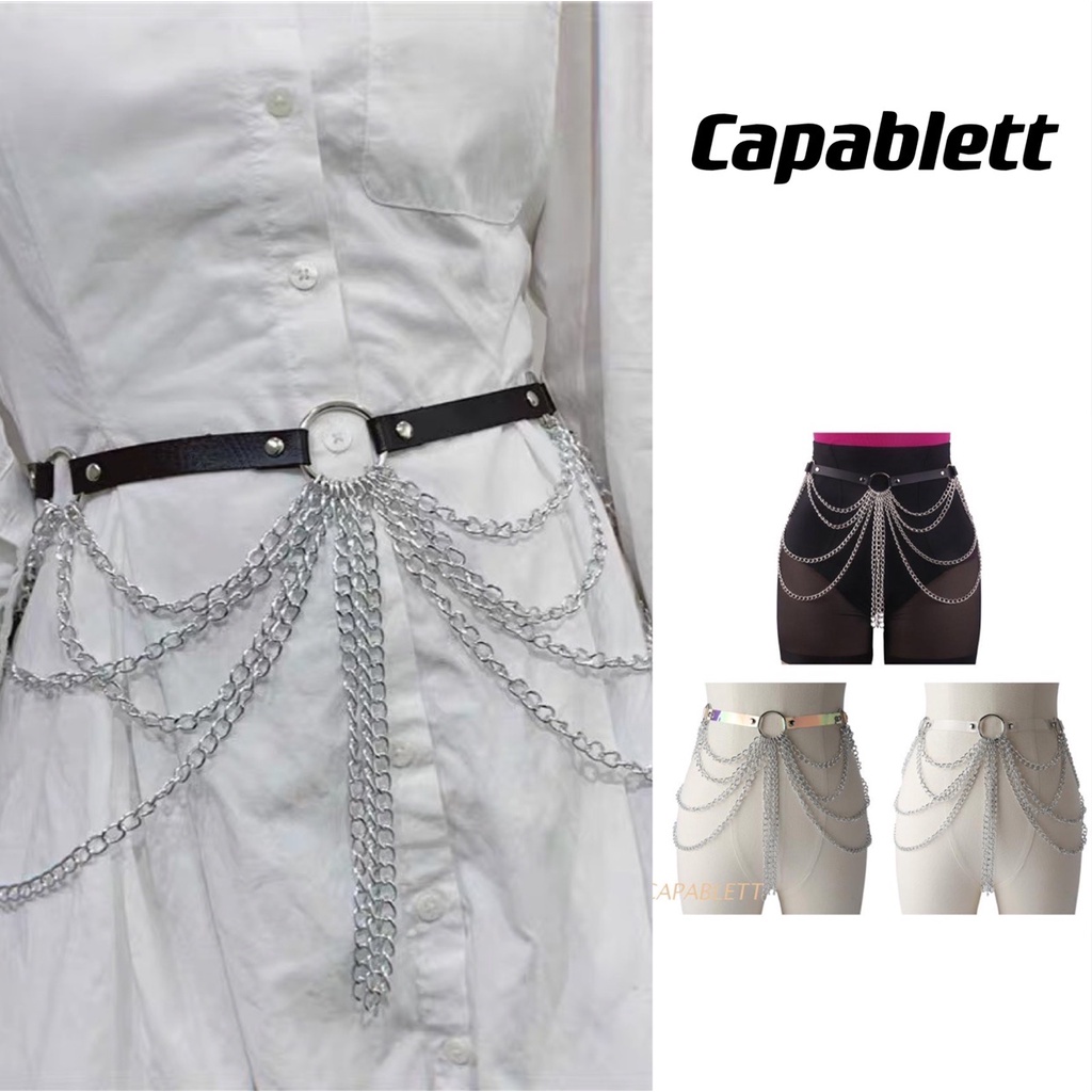 Chuỗi dây xích nhiều lớp trang trí quần jean phong cách punk hiphop thời trang mùa hè dành cho nam và nữ