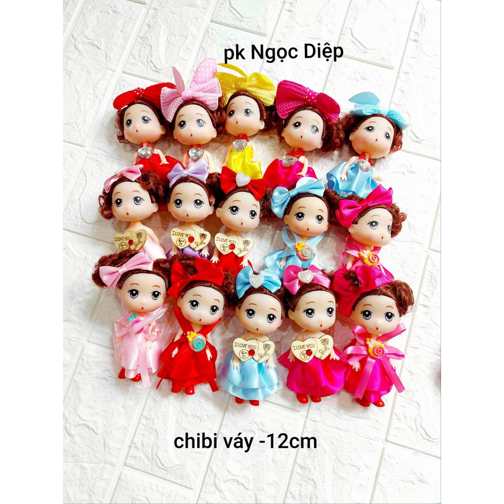 Búp bê chi bi váy trang trí bánh kem (set 10 em)