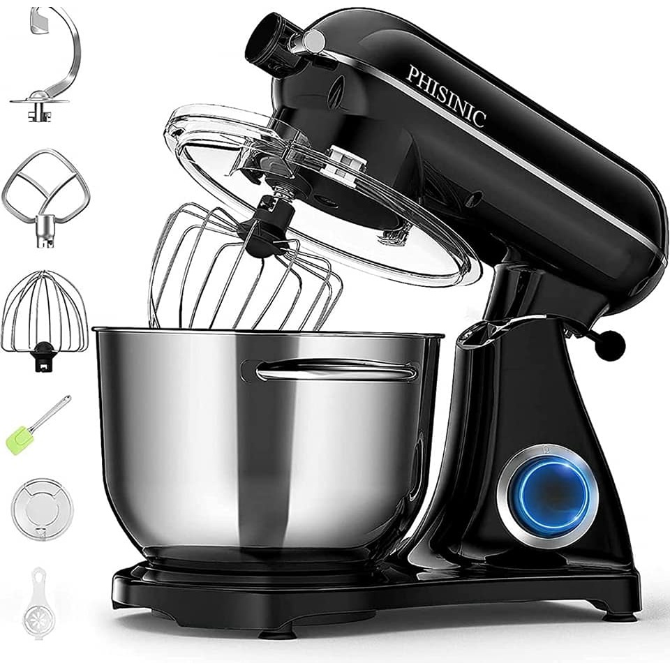 (Hàng xuất Châu Âu) Máy nhào bột Cooklee 8L 1800W  - Thân hợp kim nhôm không phải nhựa, 100% thố inox chạy êm ái