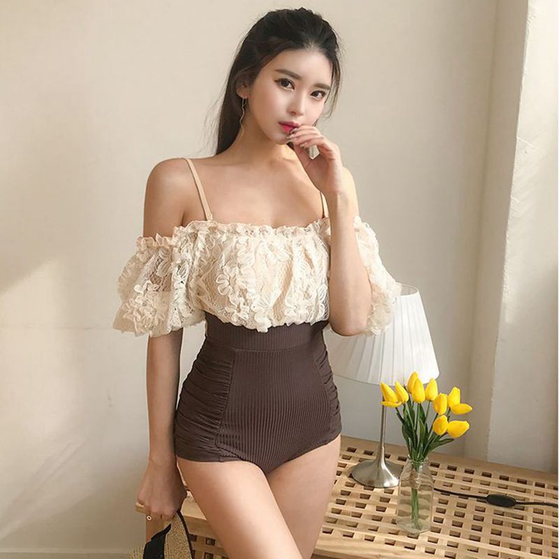 [ ORDER ] BỘ BƠI NỮ LIỀN THÂN NGANG VAI KẾT HƠP REN | BigBuy360 - bigbuy360.vn