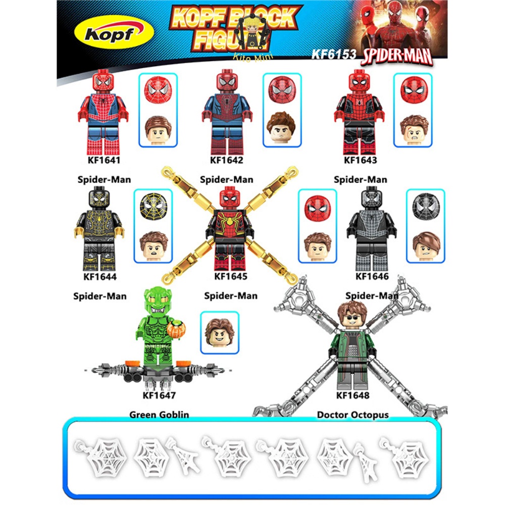 Minifigures Xếp Hình Lắp Ráp Người Nhện Spider Man Marvel Green Goblin KF6153