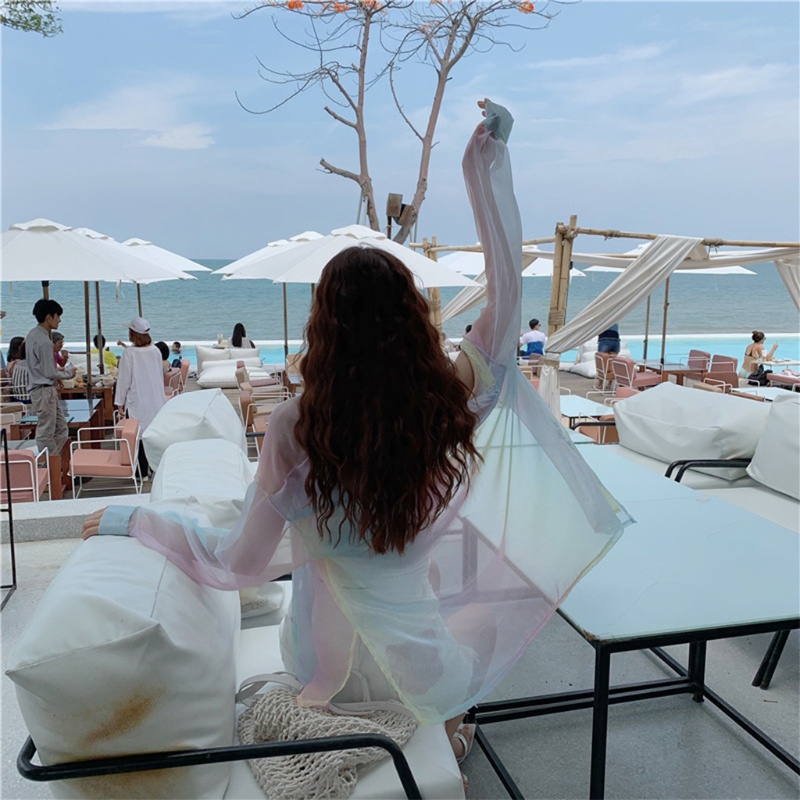 Áo Khoác Ngoài Bikini Dài Tay Chống Nắng Thời Trang Mùa Hè Cho Nữ