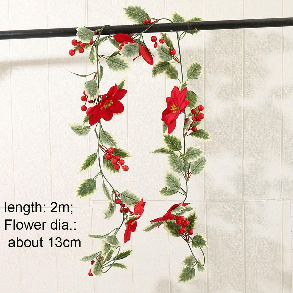 Vòng Hoa Nhân Tạo Màu Đỏ Dùng Trang Trí Cây Thông Giáng Sinh