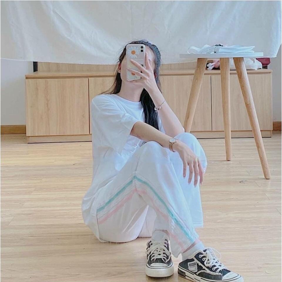 [ 3 màu Quần suông ống rộng 3 sọc line thể thao năng động / quần thể thao viền sọc | BigBuy360 - bigbuy360.vn